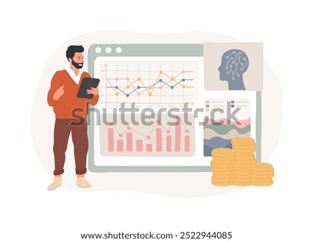 Sales Trend Forecasting with AI abstract concept vector illustration. Sales. Forecast sales trends and demand using AI analytics for sales strategies. AI Technology. abstract metaphor.