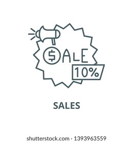 Sales vector line icon, linear concept, outline sign, symbol