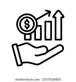 sales Vector Lineal Icon on white background.