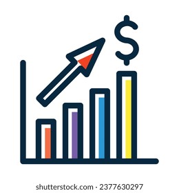 Sales Vector Thick Line Filled Dark Colors Icons For Personal And Commercial Use.
