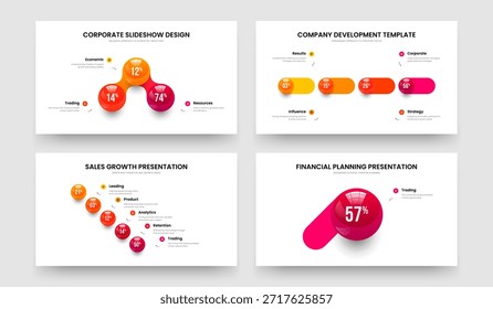 Ventas Visualización 3 4 5 1 Conjunto de Plantillas de presentación de gráficos de pasos. Perfil de Ciencia Tres Cuatro Cinco Un Elemento Diagrama Diseño de Marco Colección de Ilustración vectorial.