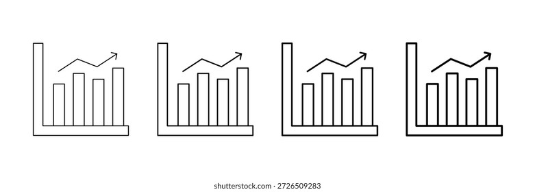 Vector De Iconos De Volumen De Ventas Establecido En Diferentes Estilos De Línea De Trazo