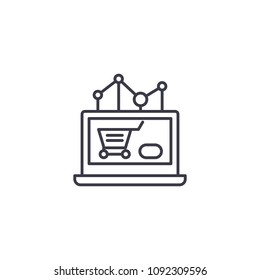 Sales volume linear icon concept. Sales volume line vector sign, symbol, illustration.
