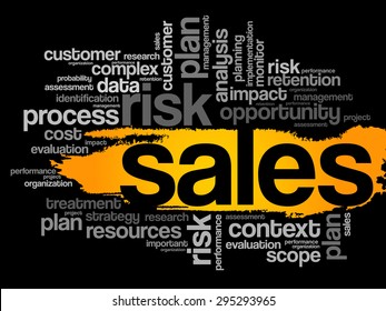 Sales word cloud, business concept