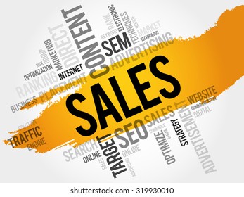 SALES word cloud, business concept
