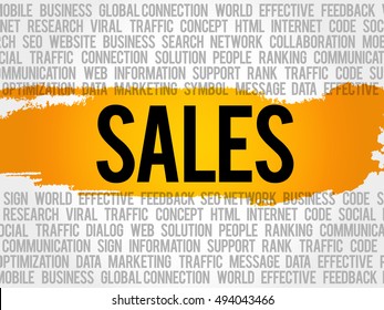 Sales word cloud collage, business concept background