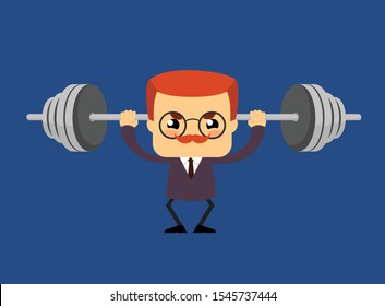 Salesman Boss Guy - Doing Weight Lifting