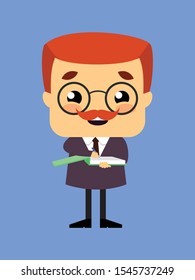 Salesman Boss Guy - Preparing Report in Happy Mood