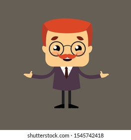 Salesman Boss Guy - Standing in Presenting Pose