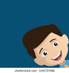 Salesman Employee - Empty Space with Head in Corner