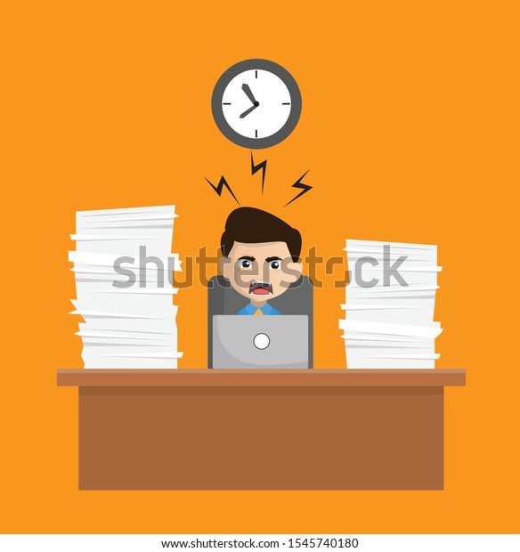 Salesman Employee Frustrated Office Work Stock Vector (Royalty Free ...