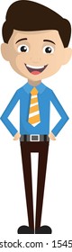 Salesman Employee - in happy mood vector