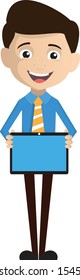 Salesman Employee - Presenting a Tablet