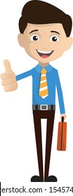 Salesman Employee - Showing a Thumb Up Vector