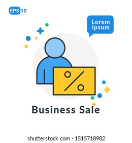 Salesman Flat icon. Used For web, logo, mobile app, User Interface and Infographic