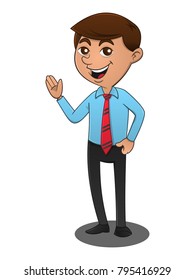 Salesman give presentation cartoon vector