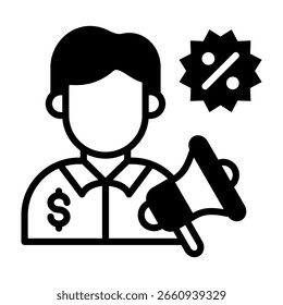 Icono de vendedor Ilustración vectorial mixta