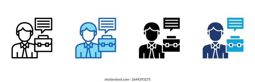 Salesman icon Multi Style Vector Illustration