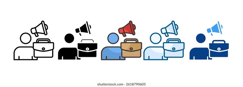 Salesman Icon Set Multiple Style Collection