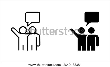 Salesman icon set. Personalized selling, face-to-face sales strategy, customer service, vector illustration on white background