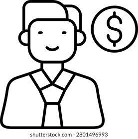 Salesman Icon Vector Element line icon design vector icons