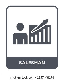 salesman icon vector on white background, salesman trendy filled icons from Marketing collection, salesman simple element illustration