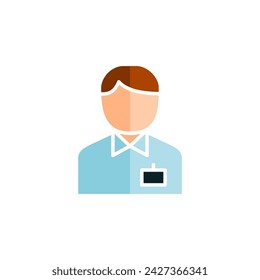 Salesman related icon on background for graphic and web design. Creative illustration concept symbol for web or mobile app