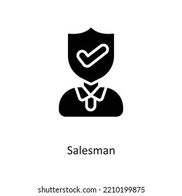 Salesman Solid Vector Icon Design Illustration On White Background. EPS 10 File