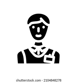 salesman store glyph Symbol Vektorgrafik. Handelsschild. isoliertes Kontursymbol