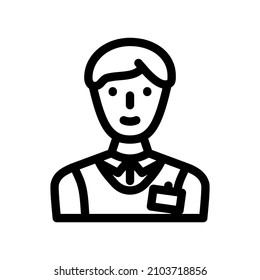 salesman shop Linie Symbol Vektorgrafik. Handelsschild. isoliertes Kontursymbol