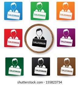 Salesman symbol,Color buttons,vector