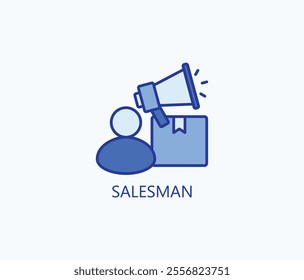Salesman vector, icon or logo sign symbol illustration
