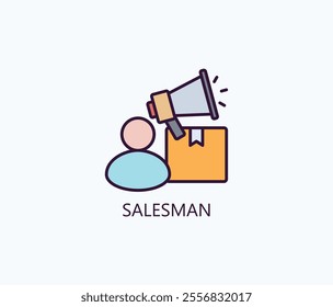 Salesman Vector, Icon Or Logo Sign Symbol Illustration
