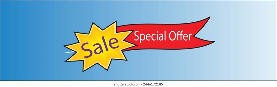 Sale.Special Offer ,Flash Sale Banner on Blue Background.best banner design for social media and corporate companies.EPS file.