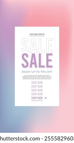 SALE.Trendy gradients, typography, y2k. Social media stories templates for digital marketing and sales promotion.Fashion advertising.Offer social media banners.Mesh gradient.