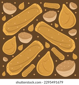 Salgadinhos croquette flat vector illustration. Cute salgadinhos brazilian snack cartoon vector illustration for graphic design and decorative element