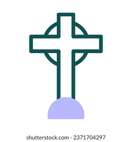 Salib icon duotone green purple colour easter illustration vector element and symbol perfect.