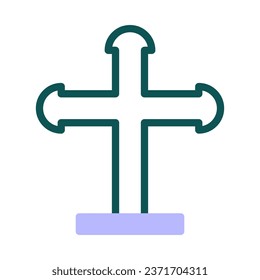 Salib icon duotone green purple colour easter illustration vector element and symbol perfect.