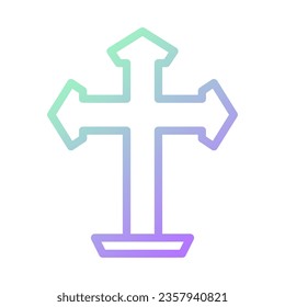 Salib icon gradient green purple colour easter illustration vector element and symbol perfect.