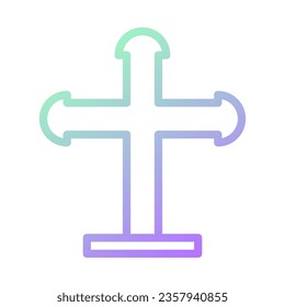 Salib icon gradient green purple colour easter illustration vector element and symbol perfect.