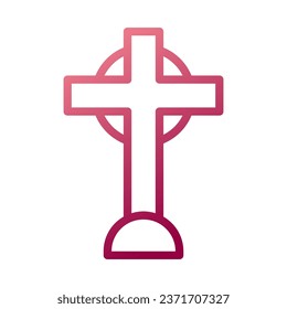 Salib icon gradient white red colour easter illustration vector element and symbol perfect.