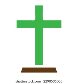 Salib icon solid green brown colour easter illustration vector element and symbol perfect. Icon sign from modern collection for web.