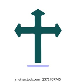 Salib icon solid green purple colour easter illustration vector element and symbol perfect.