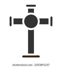 Salib icon solid grey brown colour easter illustration vector element and symbol perfect. Icon sign from modern collection for web.