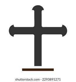 Salib icon solid grey brown colour easter illustration vector element and symbol perfect. Icon sign from modern collection for web.
