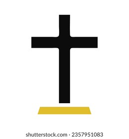 Salib icon solid grey orange colour easter illustration vector element and symbol perfect.