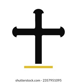 Salib icon solid grey orange colour easter illustration vector element and symbol perfect.