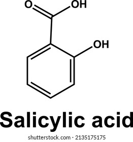 Salicylic Acid BHA Beta Hydroxy Serum Skincare Molecule Chemical Formula