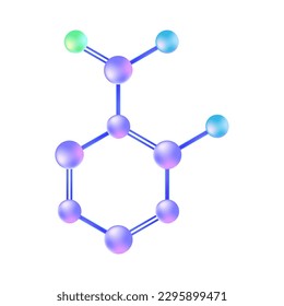 Salicylic Acid BHA Chemical Illustration on Isolated White Background