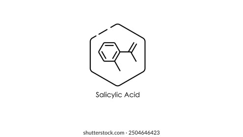 Vektorgrafik des Salicylsäuremoleküls Symbol